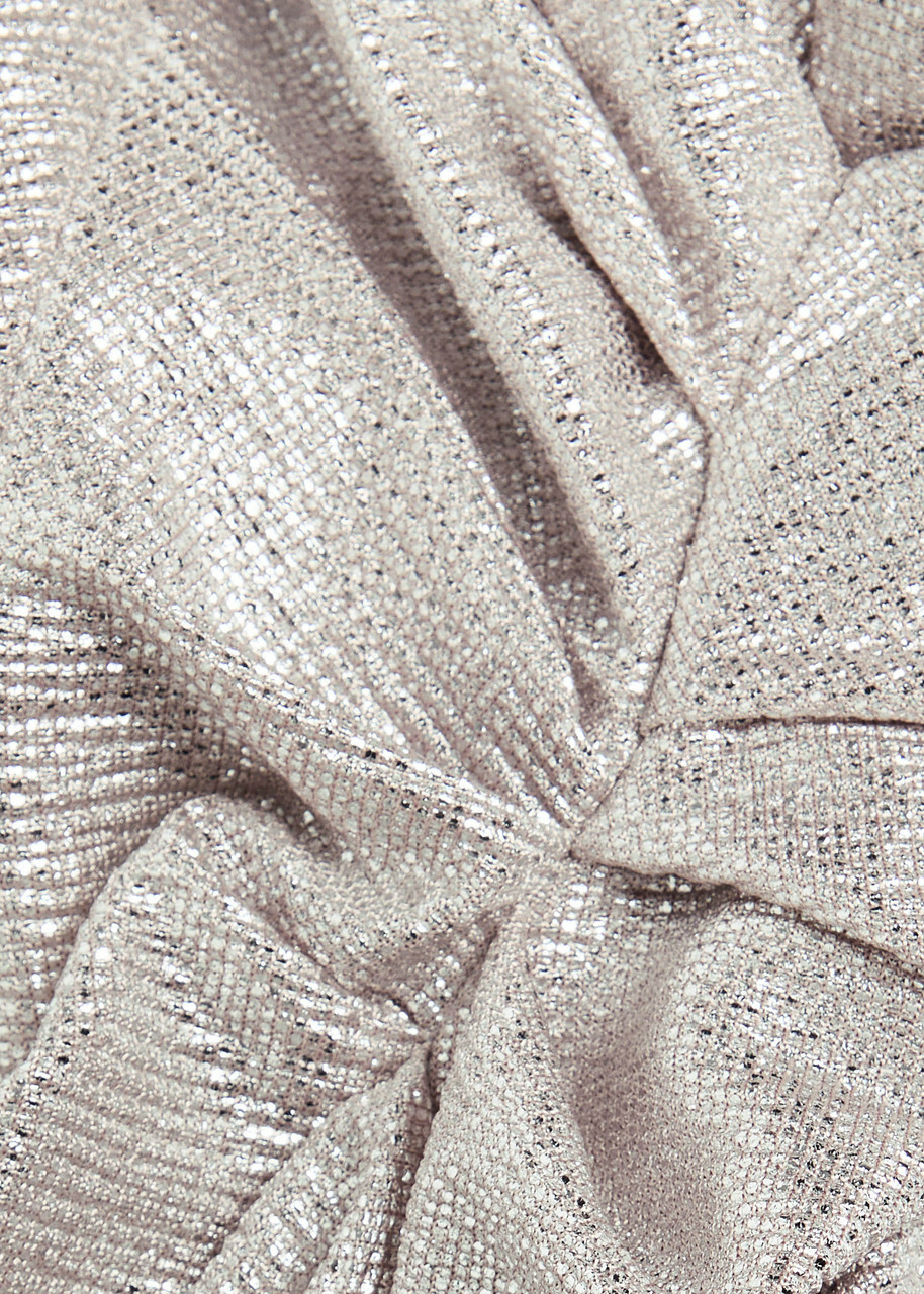 Talbot Runhof Draped Lamé Gown Silver