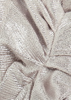 Talbot Runhof Draped Lamé Gown Silver