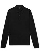 Dunhill - Merino Wool and Mulberry Silk-Blend Polo Shirt - Black