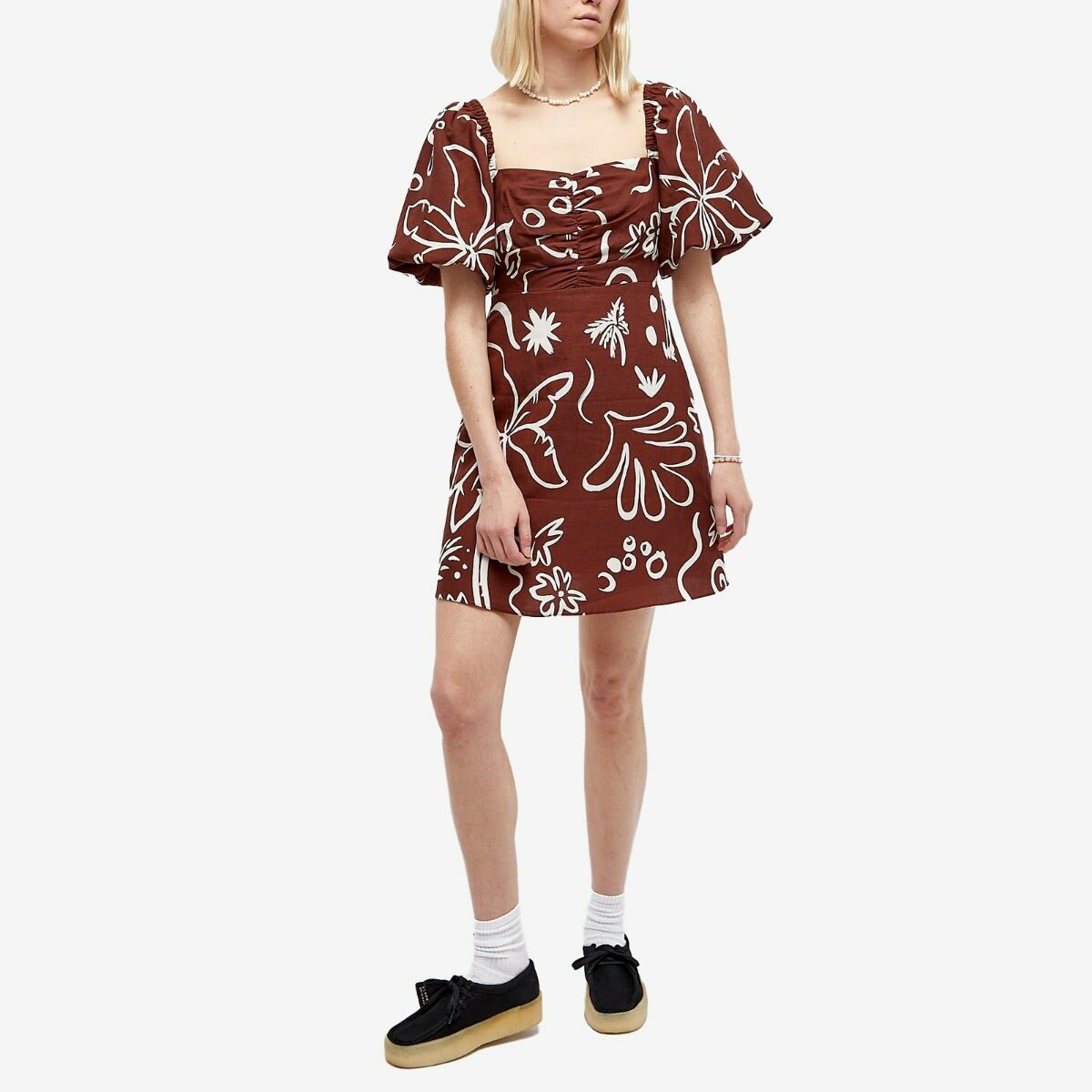 KITRI Women's Zosia Mini Dress in Coco Palm Print