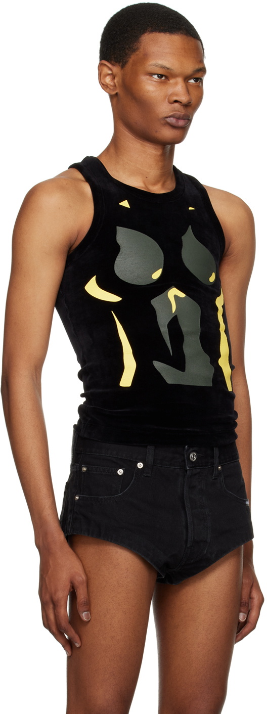 Mowalola Black Printed Tank Top