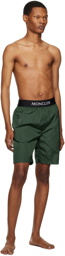 Moncler Green Three-Pocket Swim Shorts