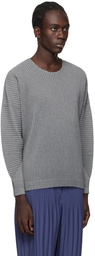 HOMME PLISSÉ ISSEY MIYAKE Gray Heather Pleats Long Sleeve T-Shirt