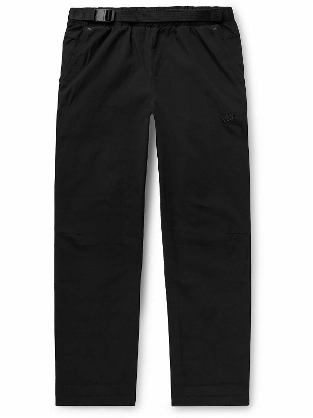 Photo: Nike - Sportswear Tech Pack Straight-Leg Belted Cotton-Ripstop Trousers - Black