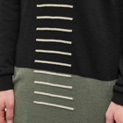 Rick Owens Men's Oversized Stripe Knit in Black/Moss/Pearl