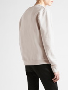 SAINT LAURENT - Logo-Print Cotton-Jersey Sweatshirt - Neutrals