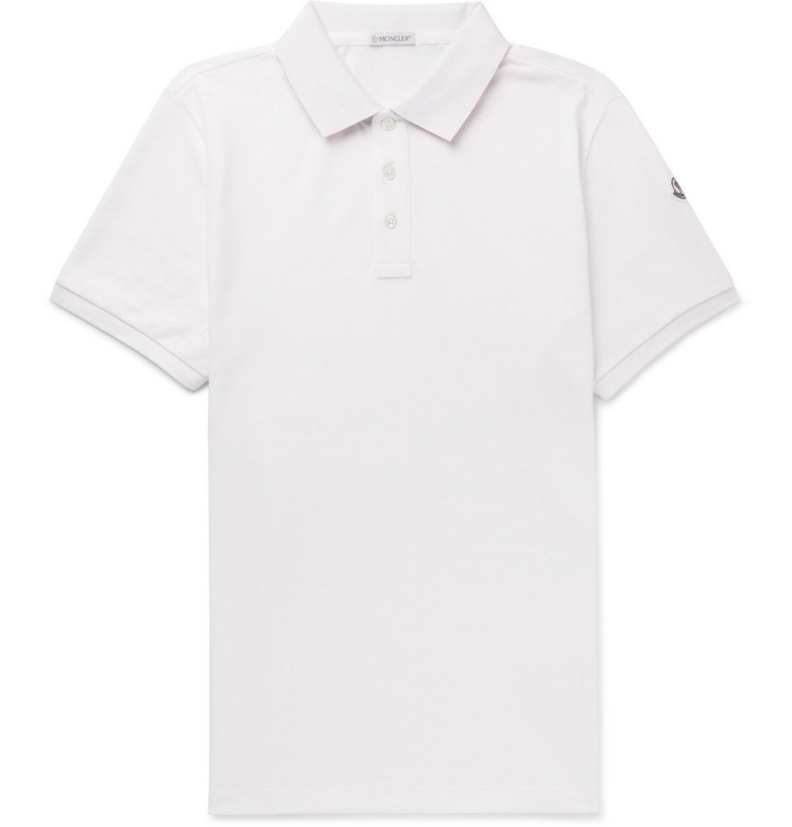 Photo: Moncler - Cotton-Piqué Polo Shirt - Men - White