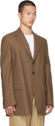 Dries Van Noten Brown Cotton Gabardine Blazer