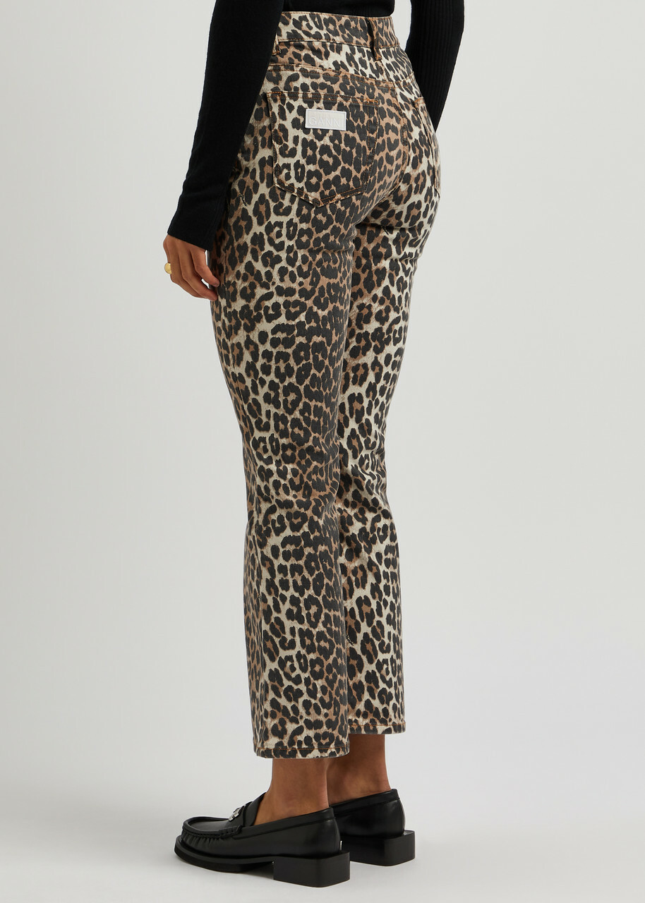 デニム・ジーパン GANNI Leopard Print Flare Jeans GANNI Leopard Print Flare Jeans Leopard | END. (US)