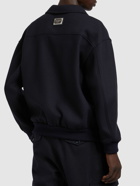 DOLCE & GABBANA - Wool Logo Plaque Zipped Jacket