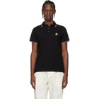 Moncler Black Tricolor-Trimmed Cotton Piquet Polo