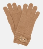 Gucci Horsebit ribbed-knit wool gloves