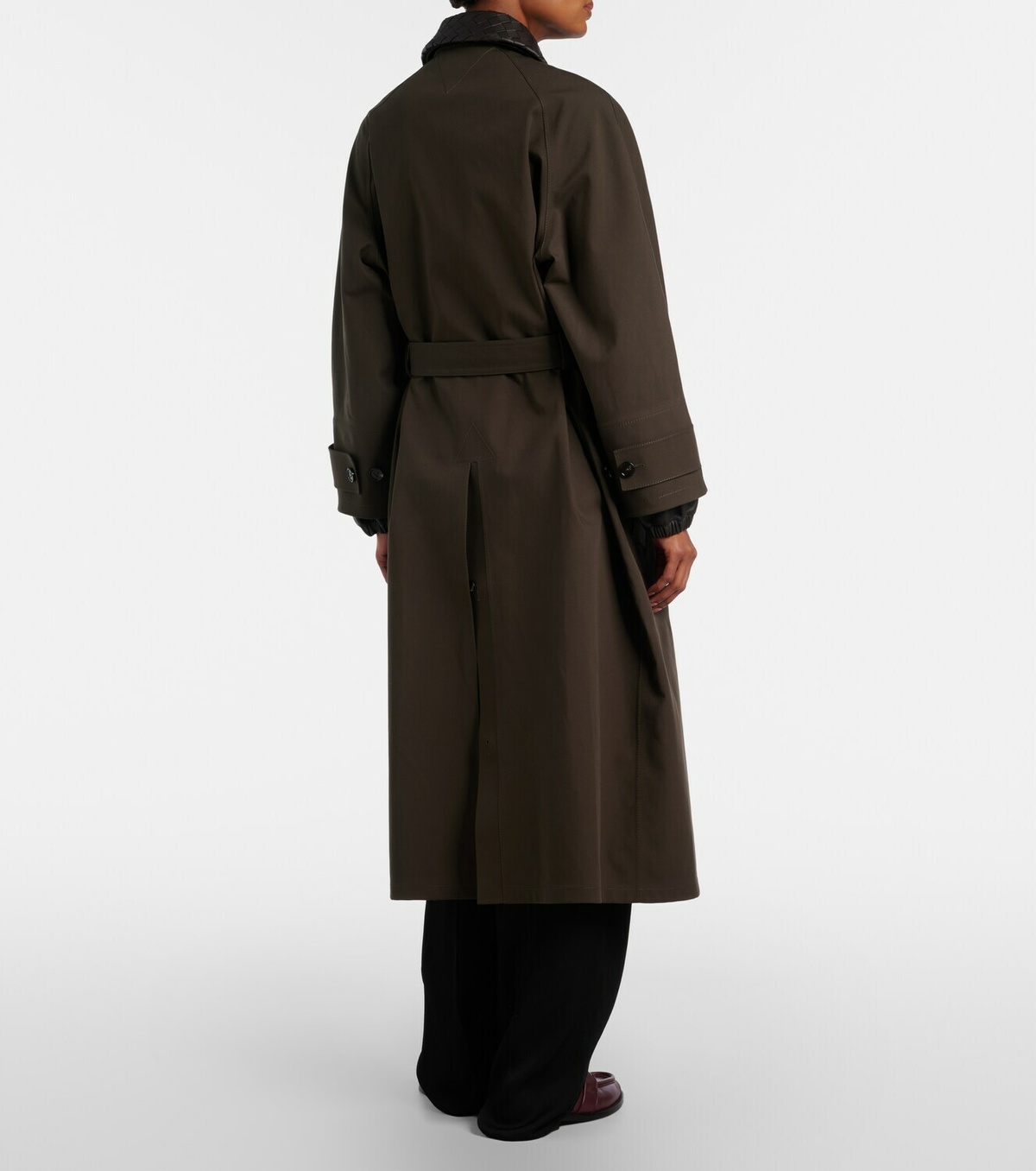 Bottega Veneta Leather-trimmed trench coat