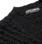 Dolce & Gabbana - Slim-Fit Distressed Virgin Wool-Blend Sweater - Black