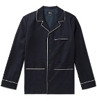 A.P.C. - Contrast-Tipped Virgin Wool-Flannel Jacket - Navy