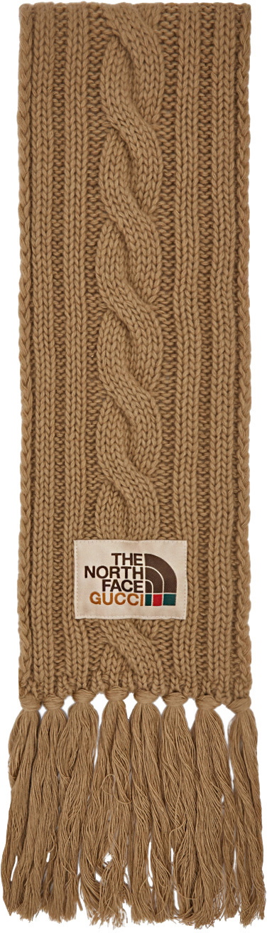 Gucci Tan The North Face Edition Wool Scarf