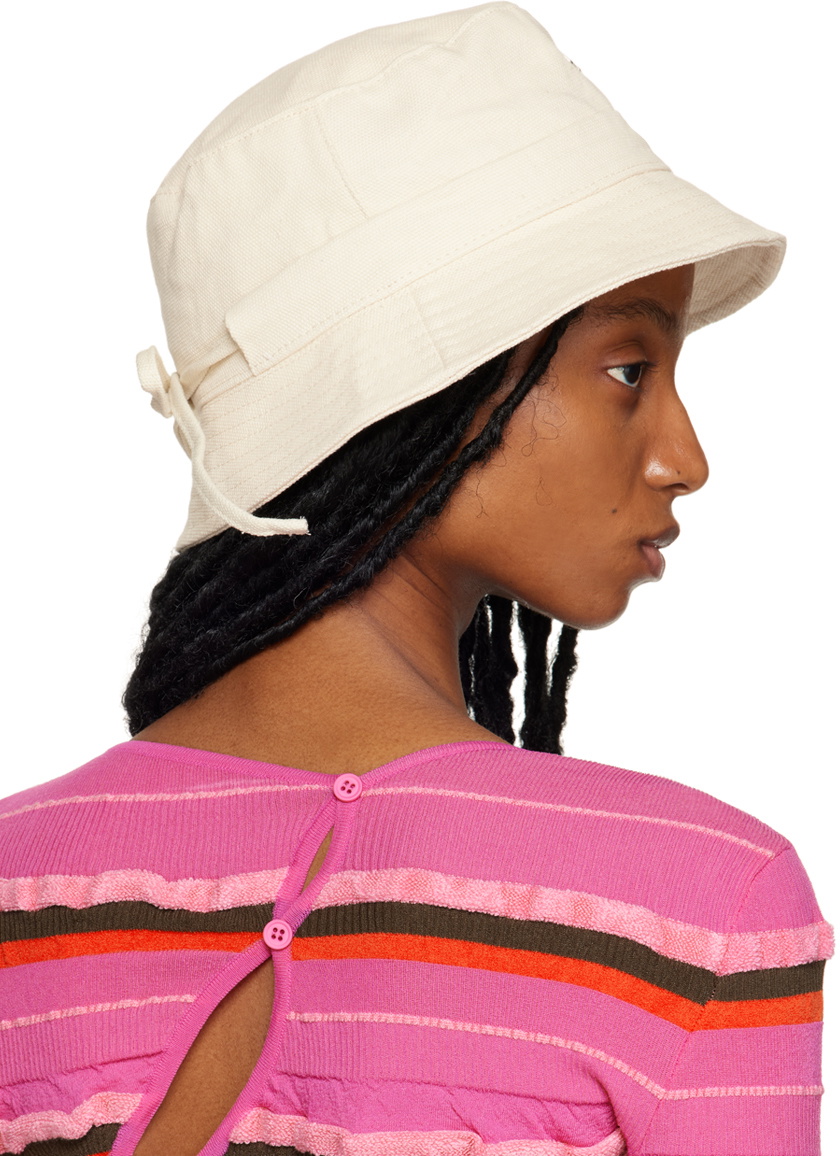 Jacquemus Off White Le Raphia Le Bob Gadjo Bucket Hat Jacquemus