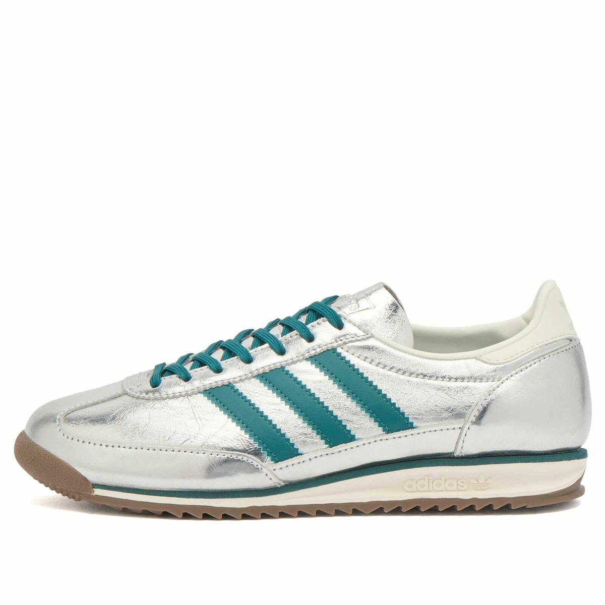 Adidas Women's Sl 72 OG Sneaker in Silver Met./Rich Green/Off White