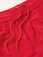 AMI PARIS - Slim-Fit Short-Length Logo-Embroidered Swim Shorts - Red