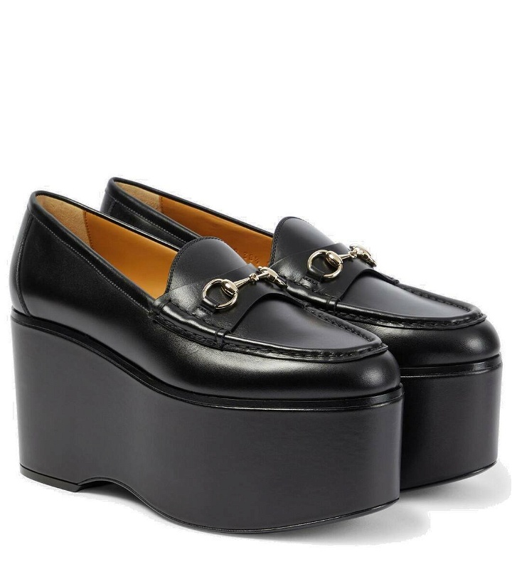 Photo: Gucci Gucci Horsebit leather platform loafers