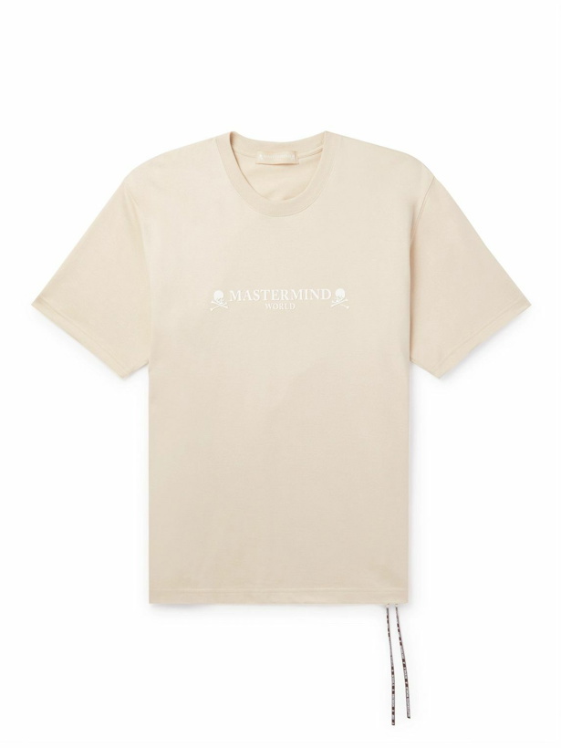 Photo: Mastermind World - Glittered Logo-Print Cotton-Jersey T-Shirt - Neutrals