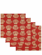 LES OTTOMANS Set Of 4 Hand-printed Cotton Napkins