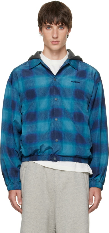 Photo: We11done Blue Check Coach Jacket
