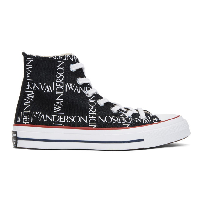 Photo: JW Anderson Black Converse Edition All Over Logo Chuck Taylor All Star 70s Hi Sneakers