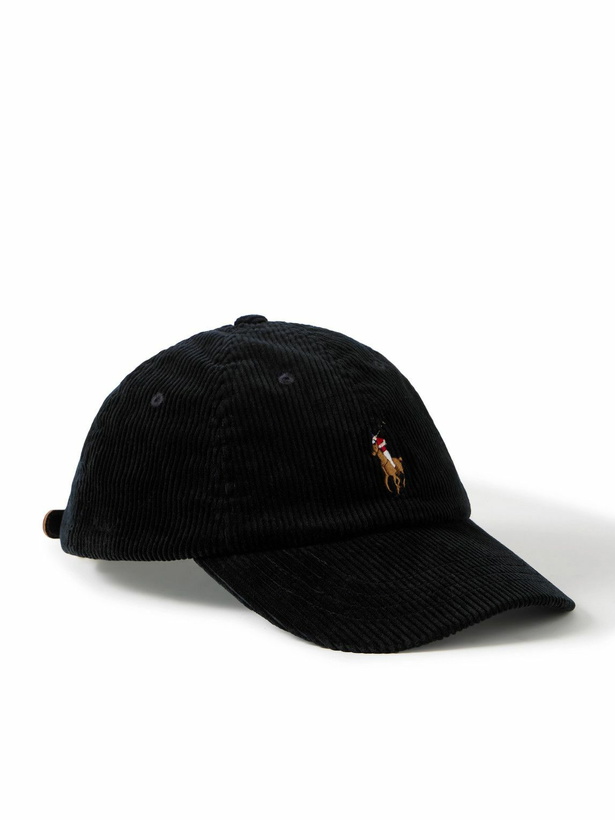 Photo: Polo Ralph Lauren - Full-Grain Leather-Trimmed Logo-Embroidered Cotton-Corduroy Baseball Cap