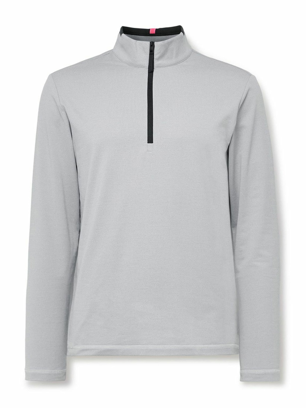 Photo: G/FORE - Brushed Tech-Jersey Half-Zip Golf Top - Gray
