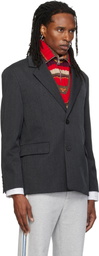 Solid Homme Gray Wool Tailored Blazer