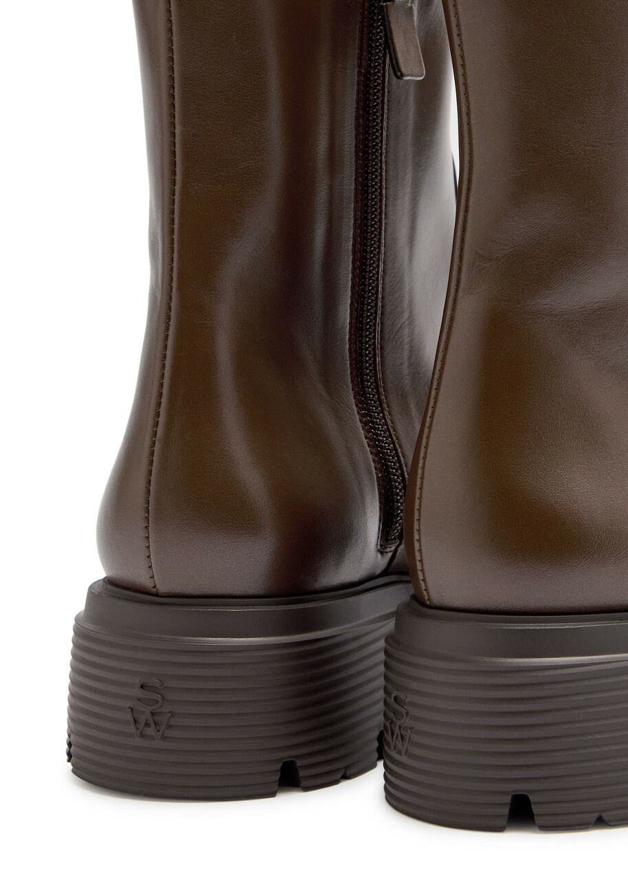 Stuart Weitzman Hudson Leather Chelsea Boots Brown