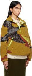 Conner Ives Khaki Recycled Fleece 1/2 Zip Sweater