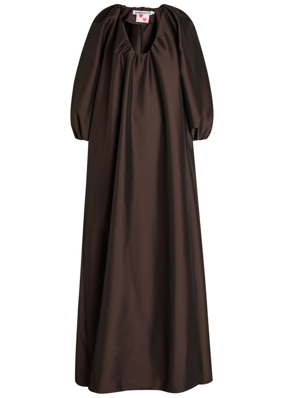 Photo: Bernadette George Stretch-taffeta Maxi Dress Dark Brown