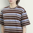 Le Père Men's Tommy T-Shirt in Blue/Brown Stripe