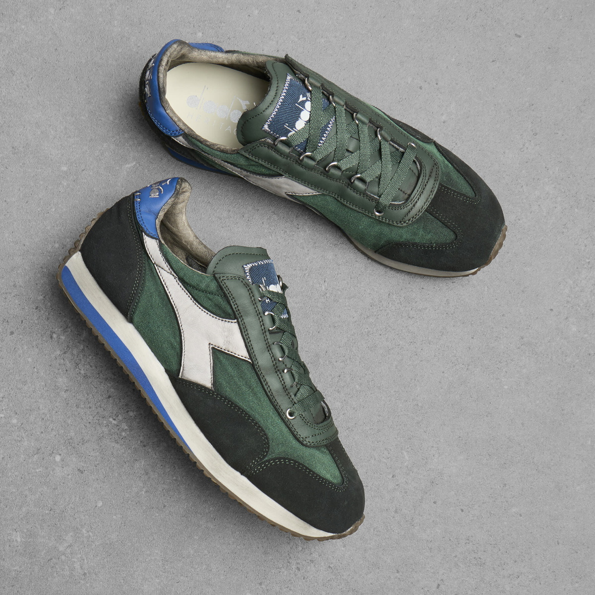 Diadora Equipe Dirty Sw Evo Sneaker in Bosphorus Green