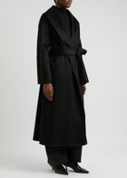 Aexae Belted Wool-blend Coat Black
