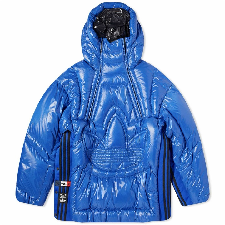 Photo: Moncler Men's x adidas Originals Chambery Trefoil Down Jacket in Blue