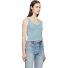 Amo Blue Rib Crop Tank Top