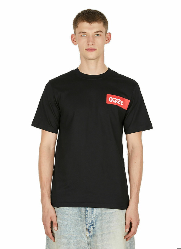 Photo: Logo Print Tape T-Shirt in Black