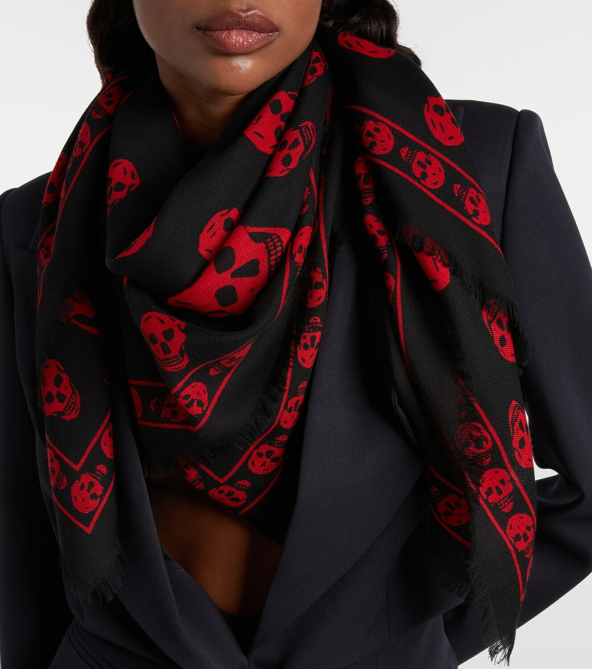 McQueen Skull wool scarf