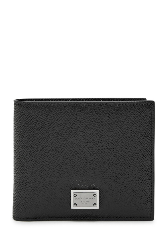 Photo: Dolce & Gabbana Logo Pebbled Leather Wallet - Black - One Size