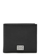 Dolce & Gabbana Logo Pebbled Leather Wallet - Black - One Size