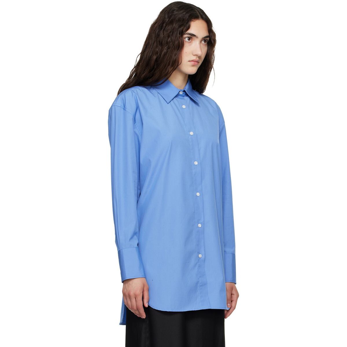 ANINE BING Blue Plaza Shirt