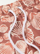 Frescobol Carioca - Straight-Leg Mid-Length Printed Recycled Swim Shorts - Orange