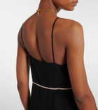 Chloé Lace-trimmed silk chiffon midi dress