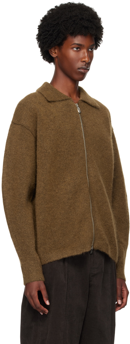 LE17SEPTEMBRE Brown Zip-Up Cardigan
