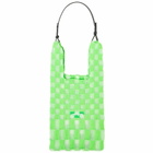 LASTFRAME Women's Sheer Ichimatsu Market Bag Medium in Neon Green/Clear