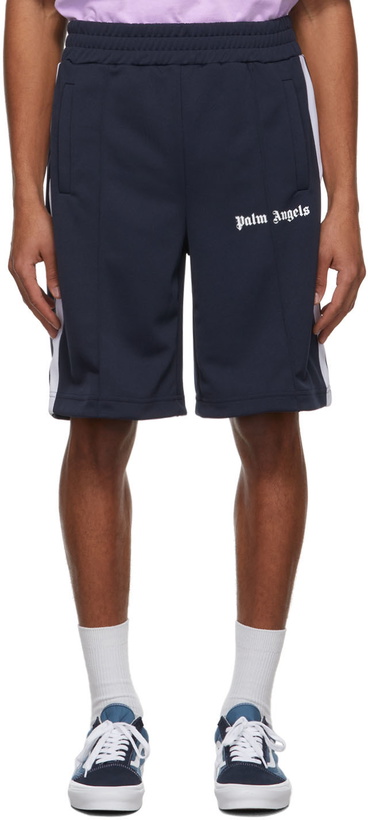 Photo: Palm Angels Navy Classic Track Shorts