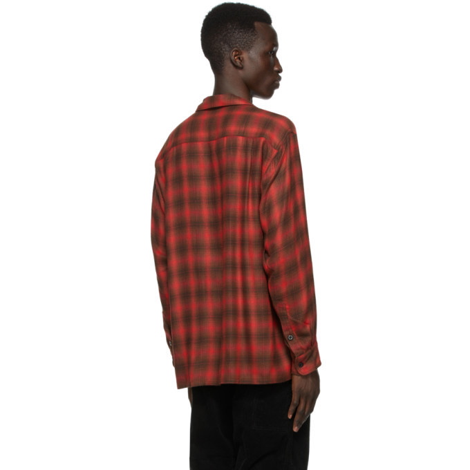 WACKO MARIA Red Check Open Collar Shirt Wacko Maria